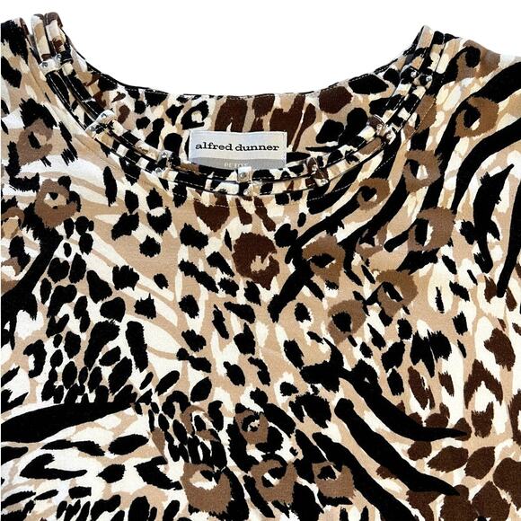 Alfred Dunner, Animal Print Top, Neckline detail studs, PL - Picture 2 of 9